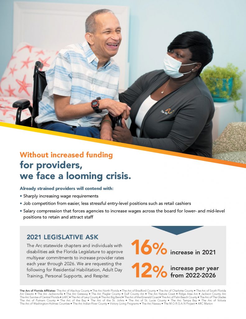 without increased funding for providers we face looming crisis. 2021 Legislative ask
